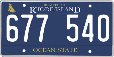 RI license plate 677540