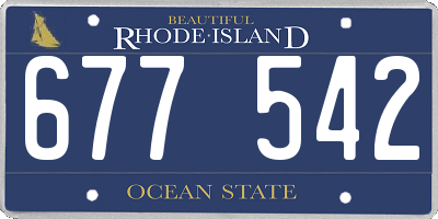 RI license plate 677542
