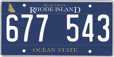 RI license plate 677543