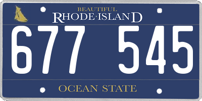 RI license plate 677545