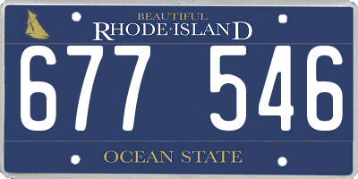 RI license plate 677546