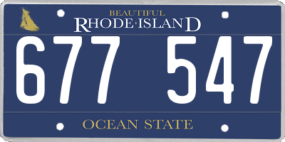 RI license plate 677547