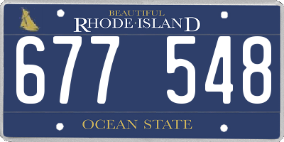 RI license plate 677548