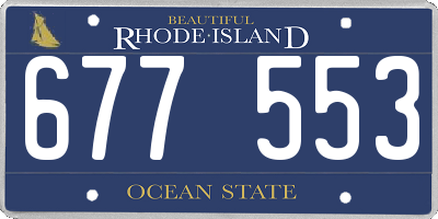 RI license plate 677553