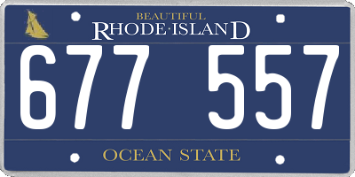 RI license plate 677557