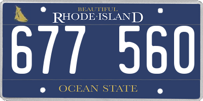 RI license plate 677560