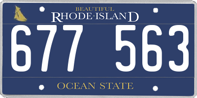 RI license plate 677563