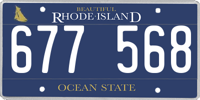 RI license plate 677568