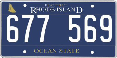 RI license plate 677569