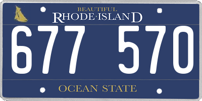 RI license plate 677570