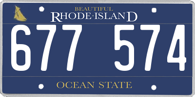 RI license plate 677574