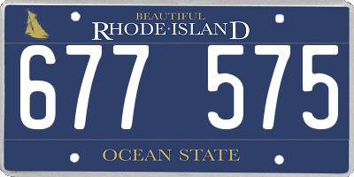 RI license plate 677575