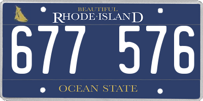 RI license plate 677576