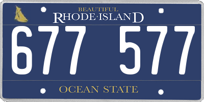RI license plate 677577