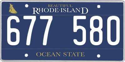 RI license plate 677580