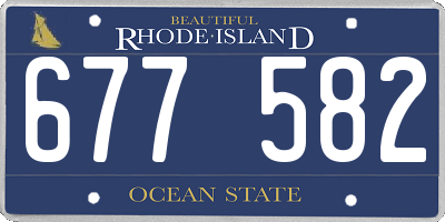 RI license plate 677582