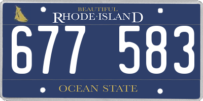 RI license plate 677583