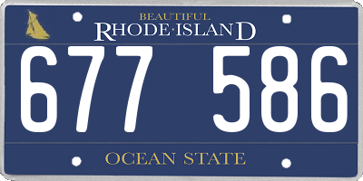 RI license plate 677586