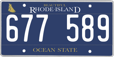 RI license plate 677589