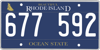 RI license plate 677592