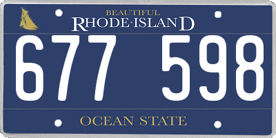 RI license plate 677598