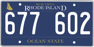 RI license plate 677602