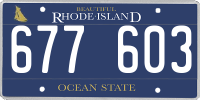 RI license plate 677603