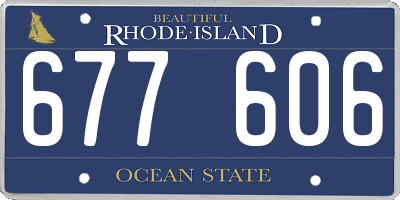 RI license plate 677606
