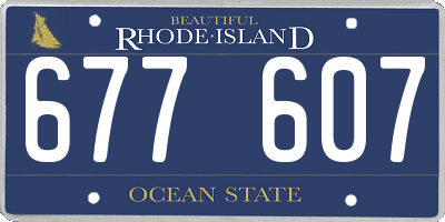 RI license plate 677607