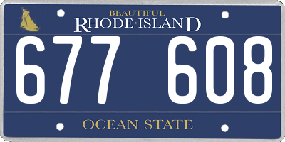 RI license plate 677608