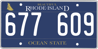 RI license plate 677609