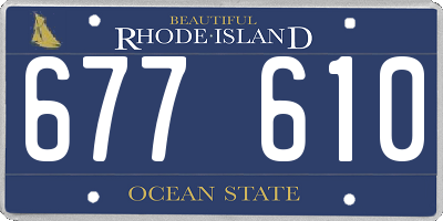 RI license plate 677610