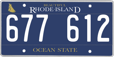 RI license plate 677612