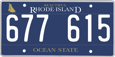 RI license plate 677615