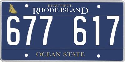 RI license plate 677617