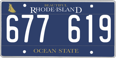 RI license plate 677619