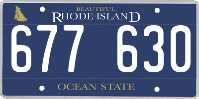 RI license plate 677630