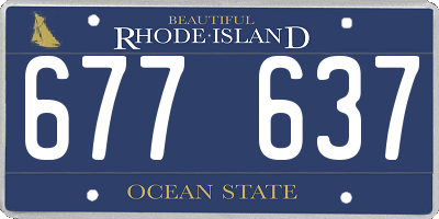 RI license plate 677637