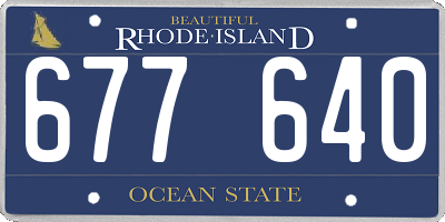 RI license plate 677640