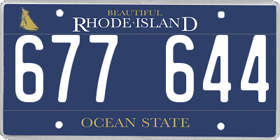 RI license plate 677644