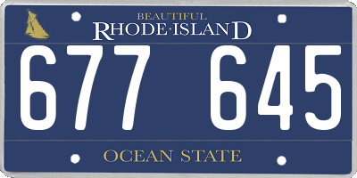 RI license plate 677645