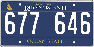 RI license plate 677646
