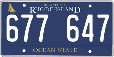 RI license plate 677647