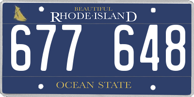 RI license plate 677648