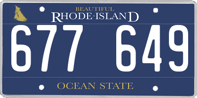 RI license plate 677649