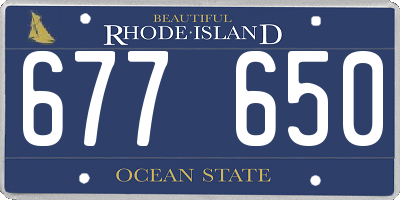 RI license plate 677650