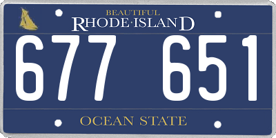 RI license plate 677651