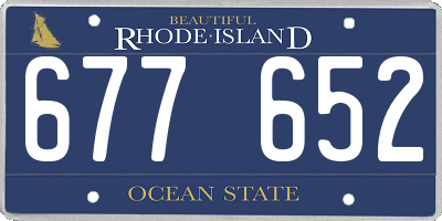 RI license plate 677652