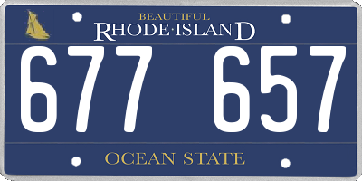RI license plate 677657