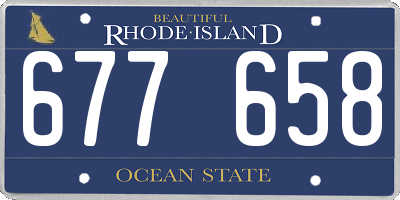 RI license plate 677658